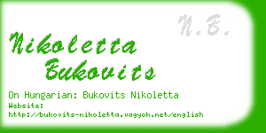 nikoletta bukovits business card